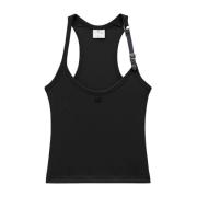 Zwart Holistische Gesp Rib Tank Top Courrèges , Black , Dames