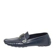 Pre-owned Leather flats Louis Vuitton Vintage , Blue , Heren