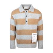 Gestreepte Polo Sweater Losse Pasvorm Amaránto , Multicolor , Heren