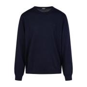 Blauwe Wollen Trui met Logo A.p.c. , Blue , Heren