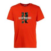 Stijlvolle T-Shirt Collectie voor Mannen Bikkembergs , Orange , Heren