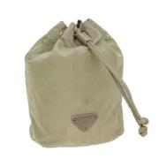 Pre-owned Nylon pouches Prada Vintage , Beige , Dames