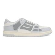 Grijze Leren Sneakers met Skeletapplicaties Amiri , Gray , Heren