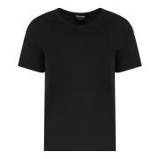 Geribbelde crew-neck T-shirt Tom Ford , Black , Dames