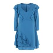 Elegante Korte Jurk Ocean Blue Patrizia Pepe , Blue , Dames