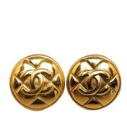 Pre-owned Yellow Gold earrings Chanel Vintage , Yellow , Dames