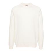 Kasjmier Crew Neck Sweater Wit Herno , White , Heren