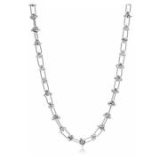 Womens Silver Barbed Wire Necklace Nialaya , Gray , Dames