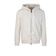 Witte Hoodie Met Rits Regular Fit Sweater Paolo Pecora , White , Heren