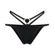 Zwarte Sea Bikini Briefs met Medusa Plaque Versace , Black , Dames