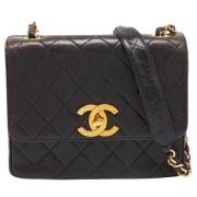 Pre-owned Leather chanel-bags Chanel Vintage , Black , Dames