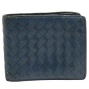 Pre-owned Leather wallets Bottega Veneta Vintage , Blue , Heren