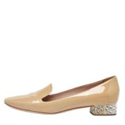 Pre-owned Leather flats Miu Miu Pre-owned , Beige , Dames