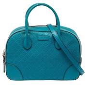 Pre-owned Leather gucci-bags Gucci Vintage , Blue , Dames