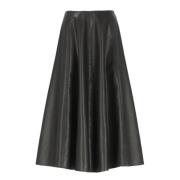 Zwarte Synthetisch Leren Rok Msgm , Black , Dames