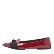 Pre-owned Leather flats Burberry Vintage , Red , Dames