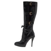 Pre-owned Leather boots Gucci Vintage , Black , Dames