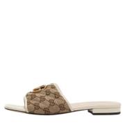 Pre-owned Canvas flats Gucci Vintage , Brown , Dames