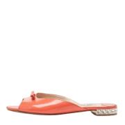 Pre-owned Leather flats Miu Miu Pre-owned , Orange , Dames