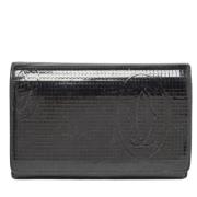 Pre-owned Leather wallets Cartier Vintage , Black , Dames