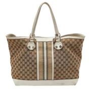 Pre-owned Canvas totes Gucci Vintage , Beige , Dames