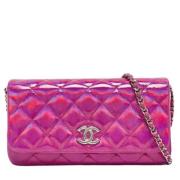 Pre-owned Leather wallets Chanel Vintage , Pink , Dames