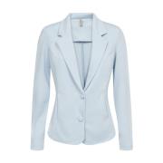 Blauwe Korte Blazer met Revers Kraag Soyaconcept , Blue , Dames