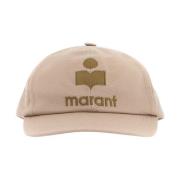 Baseball Cap van Katoenen Canvas met Logo Isabel Marant , Beige , Unis...