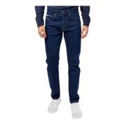 Slim Fit Blauwe Denim Jeans Guess , Blue , Heren