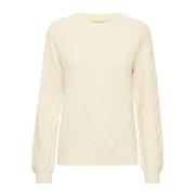 Ecru Ronde Hals Trui b.young , Beige , Dames