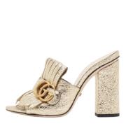 Pre-owned Leather sandals Gucci Vintage , Yellow , Dames