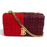 Pre-owned Leather shoulder-bags Burberry Vintage , Red , Dames