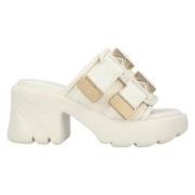 Leather mules Bottega Veneta , White , Dames