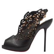 Pre-owned Leather heels Christian Louboutin Pre-owned , Black , Dames