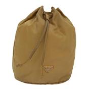 Pre-owned Nylon pouches Prada Vintage , Beige , Dames