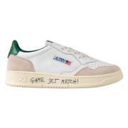 Retrostijl Leren Sneakers Autry , White , Heren