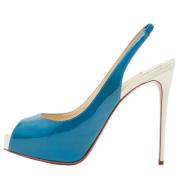 Pre-owned Leather heels Christian Louboutin Pre-owned , Blue , Dames