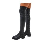 Stijlvolle Suede Over-the-Knee Laarzen Cesare Gaspari , Black , Dames