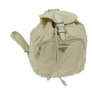 Pre-owned Nylon backpacks Prada Vintage , Beige , Dames