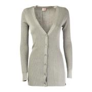 Lang Vest Gebreid Lurex Grijs Sun68 , Gray , Dames