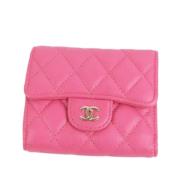 Pre-owned Leather wallets Chanel Vintage , Pink , Dames