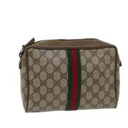 Pre-owned Leather clutches Gucci Vintage , Beige , Dames