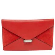 Pre-owned Leather clutches Celine Vintage , Orange , Dames