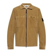 Ribfluwelen overhemd Stone Island , Brown , Heren