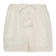 Witte Zomer Bloemen Shorts Vrouwen Pinko , White , Dames