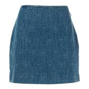 Korte denim rok voor vrouwen Pinko , Blue , Dames