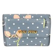 Pre-owned Leather wallets Miu Miu Pre-owned , Blue , Dames