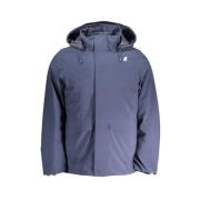 Blauwe Hoodie met Zakken en Rits K-Way , Blue , Heren