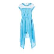 Blauwe Zomerjurk - Comic Stijl Patrizia Pepe , Blue , Dames