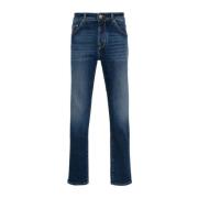 Blauwe Denim Jeans met Sjaal Detail Jacob Cohën , Blue , Heren